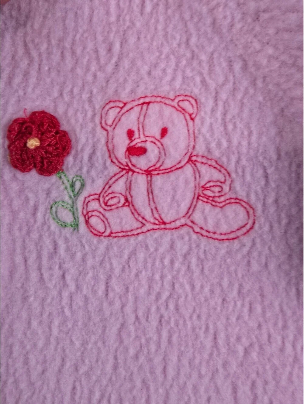 Vtg Carters Baby Girls Sz 0-6M Fleece Footed Pajama Romper Light Pink